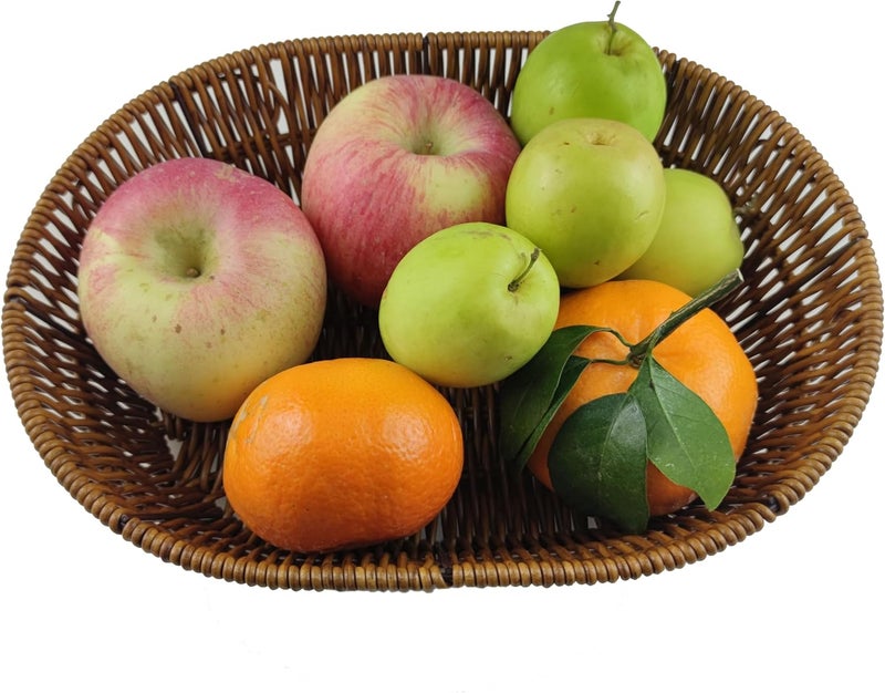 AMBOJIE Wicker Bread Basket,Handwoven Storage Basket for Fruit Basket Vegetables Cosmetics in Home Restaurant & Bakery (Oval 1Pack) - Image 4